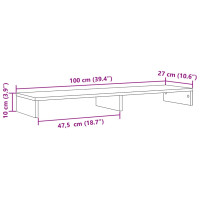 Produktbild för Skärmställ vit 100x27x10 cm konstruerat trä