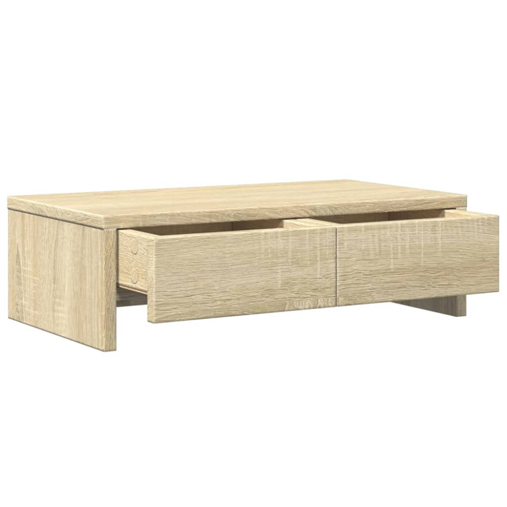 Produktbild för Skärmställ med lådor sonoma-ek 50x27x15 cm konstruerat trä