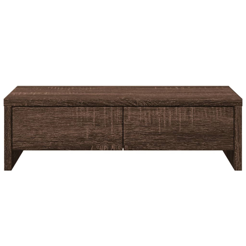 Produktbild för Skärmställ med lådor brun ek 50x27x15 cm konstruerat trä