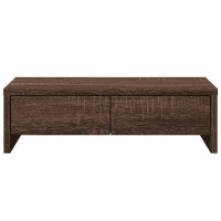 Produktbild för Skärmställ med lådor brun ek 50x27x15 cm konstruerat trä