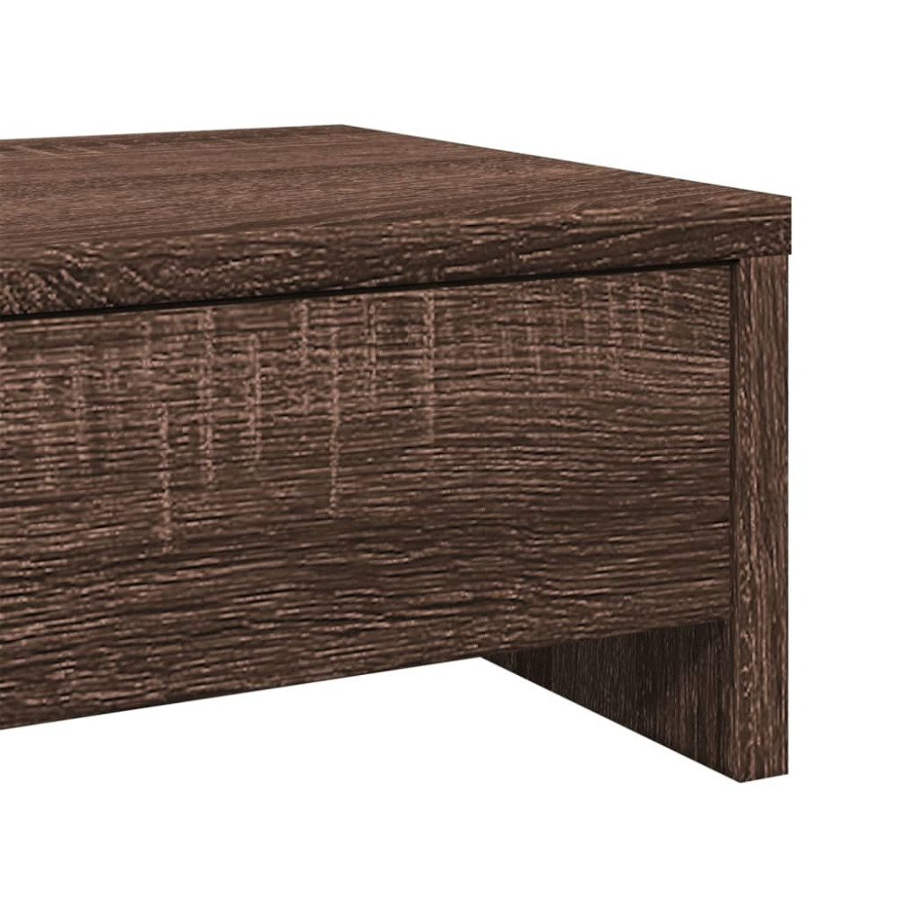 Produktbild för Skärmställ med lådor brun ek 50x27x15 cm konstruerat trä