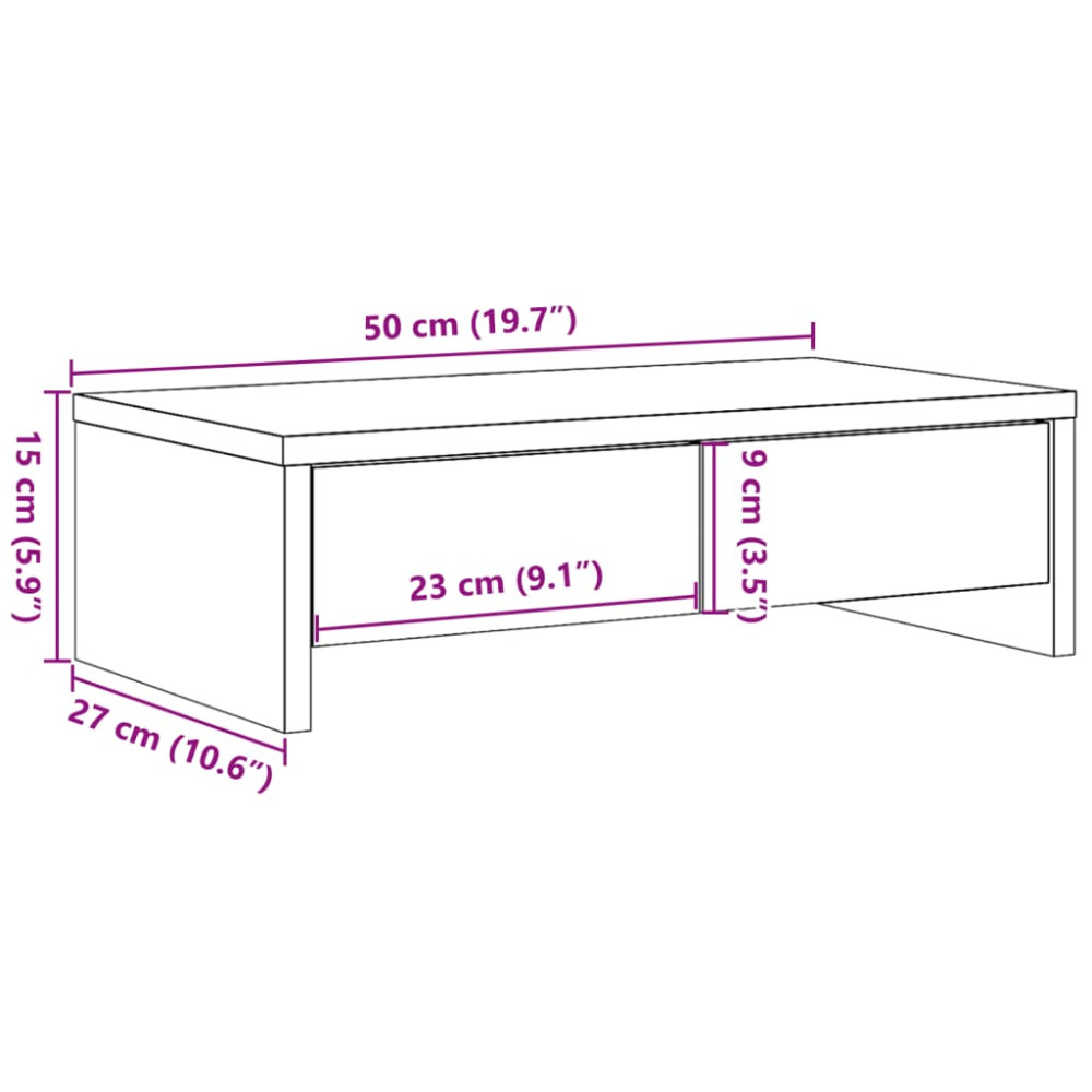 Produktbild för Skärmställ med lådor brun ek 50x27x15 cm konstruerat trä