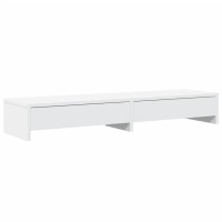 Produktbild för Monitorstativ med lådor vit 100x27x15 cm konstruerat trä