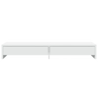 Produktbild för Monitorstativ med lådor vit 100x27x15 cm konstruerat trä