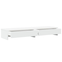 Produktbild för Monitorstativ med lådor vit 100x27x15 cm konstruerat trä