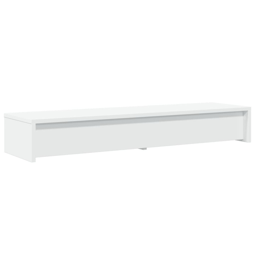 Produktbild för Monitorstativ med lådor vit 100x27x15 cm konstruerat trä