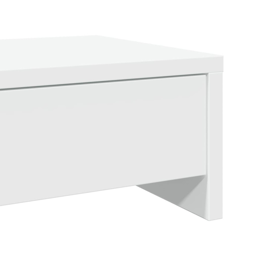 Produktbild för Monitorstativ med lådor vit 100x27x15 cm konstruerat trä
