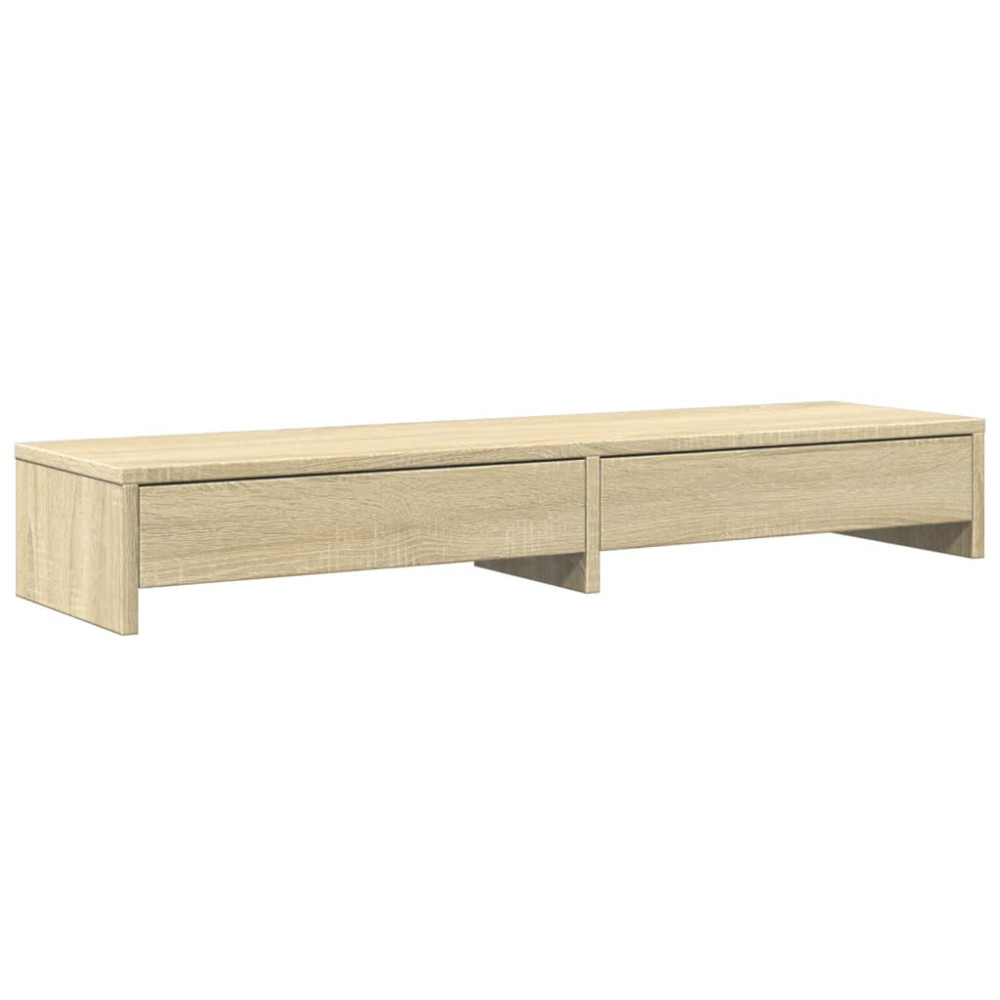 Produktbild för Monitorstativ med lådor Sonoma ek 100x27x15 cm konstruerat trä