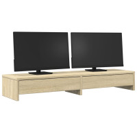 Produktbild för Monitorstativ med lådor Sonoma ek 100x27x15 cm konstruerat trä
