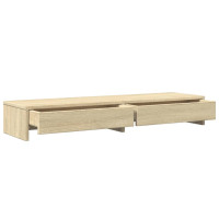 Produktbild för Monitorstativ med lådor Sonoma ek 100x27x15 cm konstruerat trä