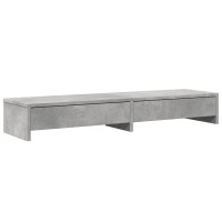 Produktbild för Skärmställ med lådor betonggrå 100x27x15 cm konstruerat trä