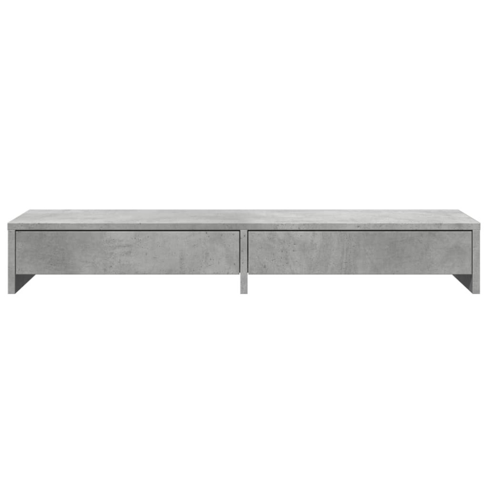 Produktbild för Skärmställ med lådor betonggrå 100x27x15 cm konstruerat trä