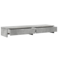 Produktbild för Skärmställ med lådor betonggrå 100x27x15 cm konstruerat trä