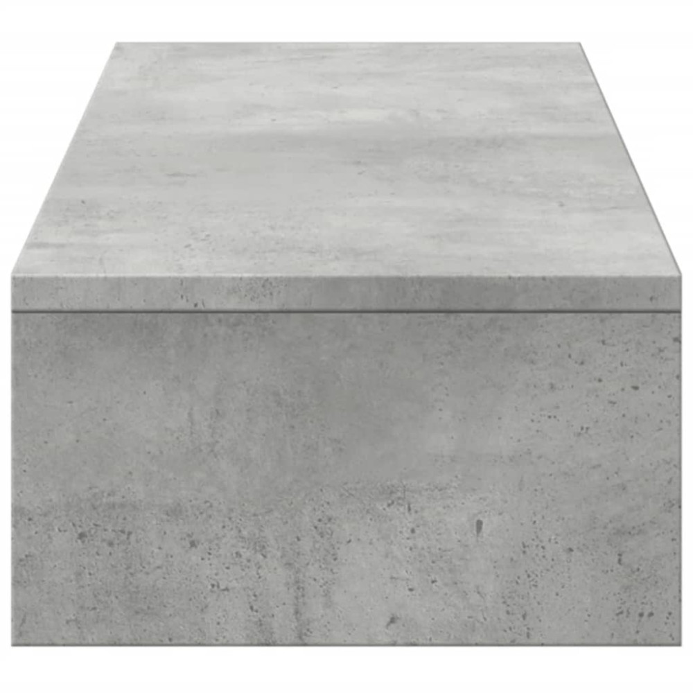 Produktbild för Skärmställ med lådor betonggrå 100x27x15 cm konstruerat trä