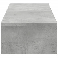 Produktbild för Skärmställ med lådor betonggrå 100x27x15 cm konstruerat trä