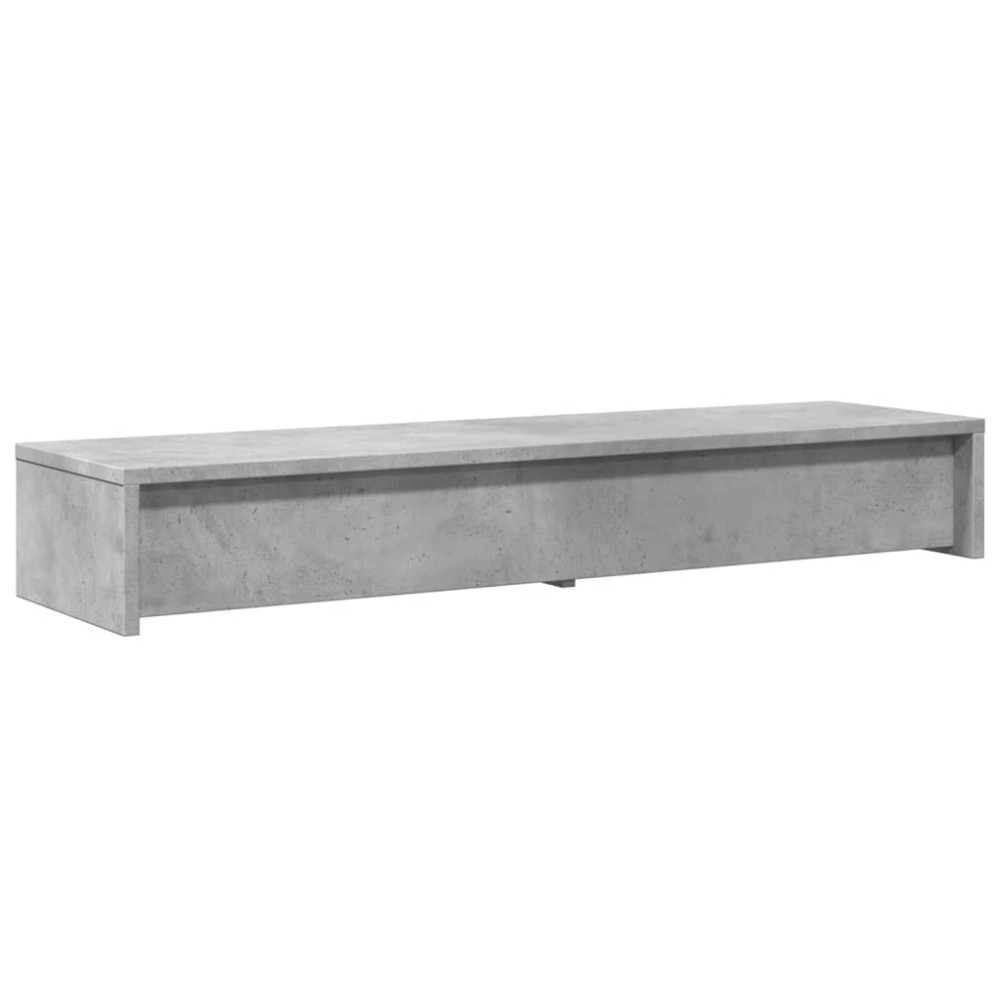 Produktbild för Skärmställ med lådor betonggrå 100x27x15 cm konstruerat trä