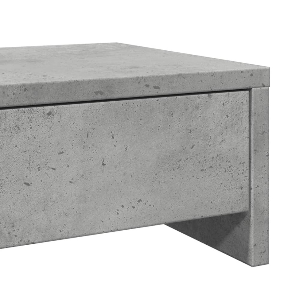 Produktbild för Skärmställ med lådor betonggrå 100x27x15 cm konstruerat trä
