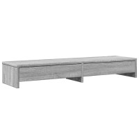Produktbild för Skärmställ med lådor grå sonoma 100x27x15 cm konstruerat trä