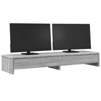 Produktbild för Skärmställ med lådor grå sonoma 100x27x15 cm konstruerat trä