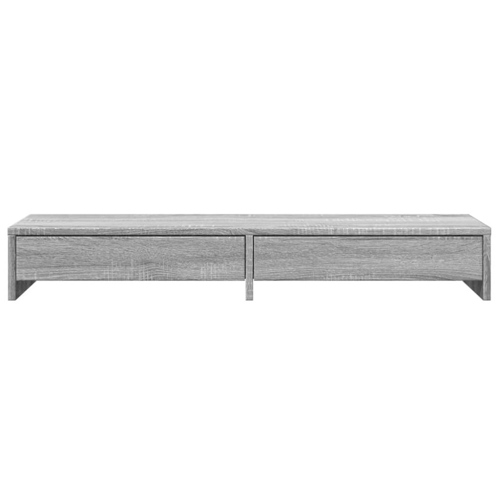 Produktbild för Skärmställ med lådor grå sonoma 100x27x15 cm konstruerat trä