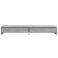 Produktbild för Skärmställ med lådor grå sonoma 100x27x15 cm konstruerat trä