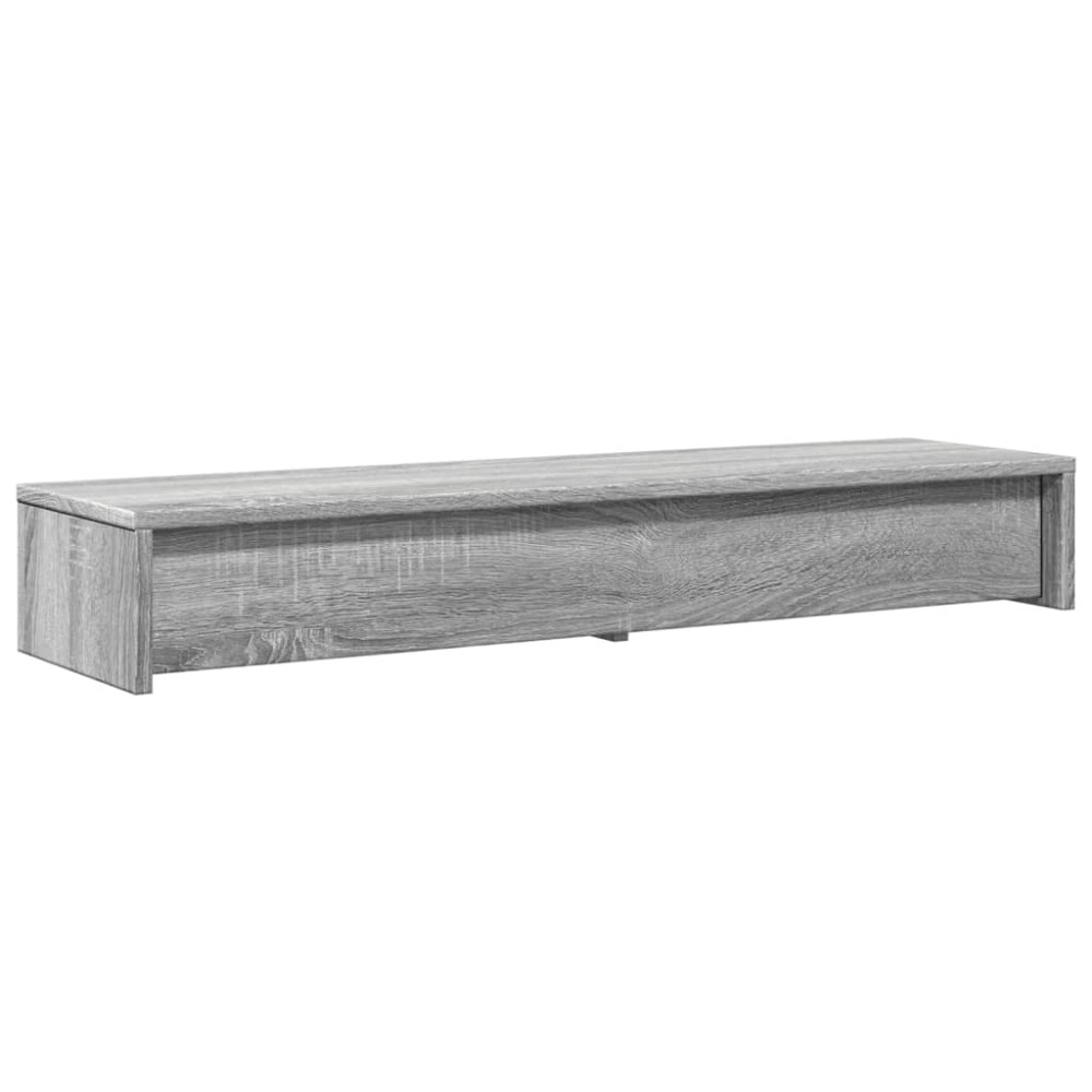 Produktbild för Skärmställ med lådor grå sonoma 100x27x15 cm konstruerat trä