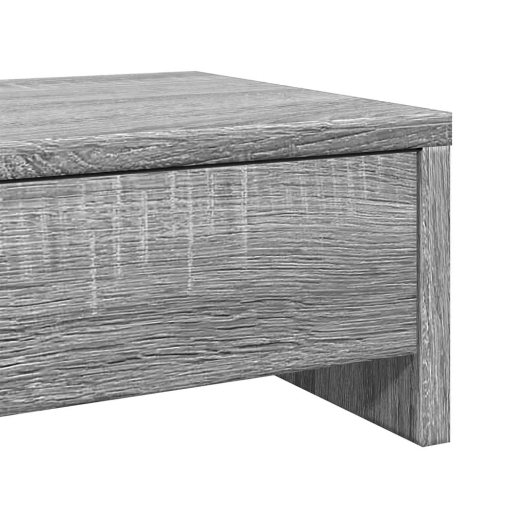 Produktbild för Skärmställ med lådor grå sonoma 100x27x15 cm konstruerat trä