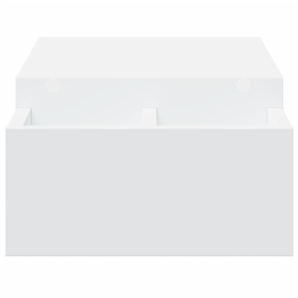 Produktbild för Skärmställ med förvaring vit 70x27x15 cm konstruerat trä