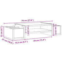 Produktbild för Skärmställ med förvaring svart 70x27x15 cm konstruerat trä