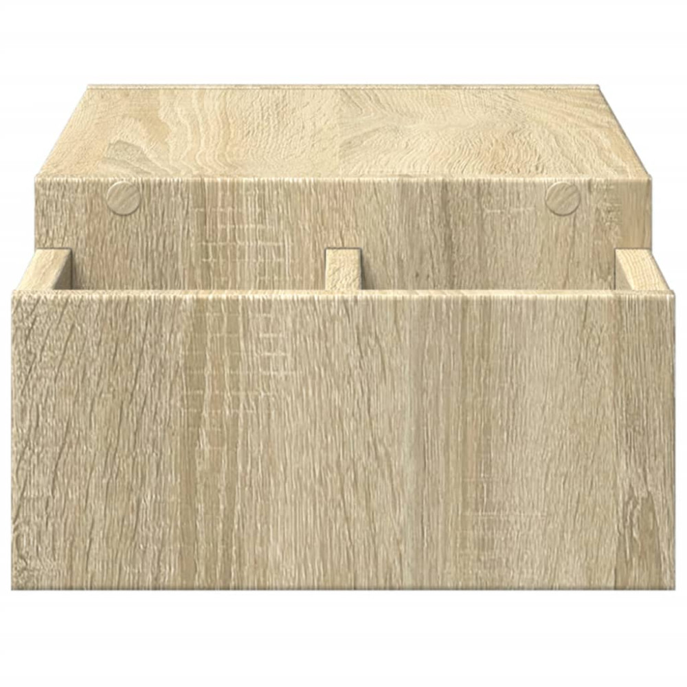 Produktbild för Skärmställ med förvaring sonoma-ek 70x27x15 cm konstruerat trä