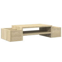 Produktbild för Skärmställ med förvaring sonoma-ek 70x27x15 cm konstruerat trä