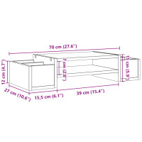 Produktbild för Skärmställ med förvaring sonoma-ek 70x27x15 cm konstruerat trä
