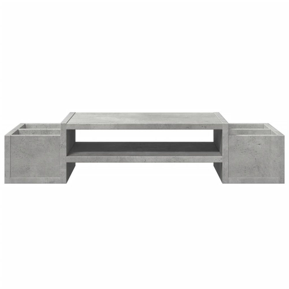 Produktbild för Skärmställ med förvaring betonggrå 70x27x15 cm konstruerat trä