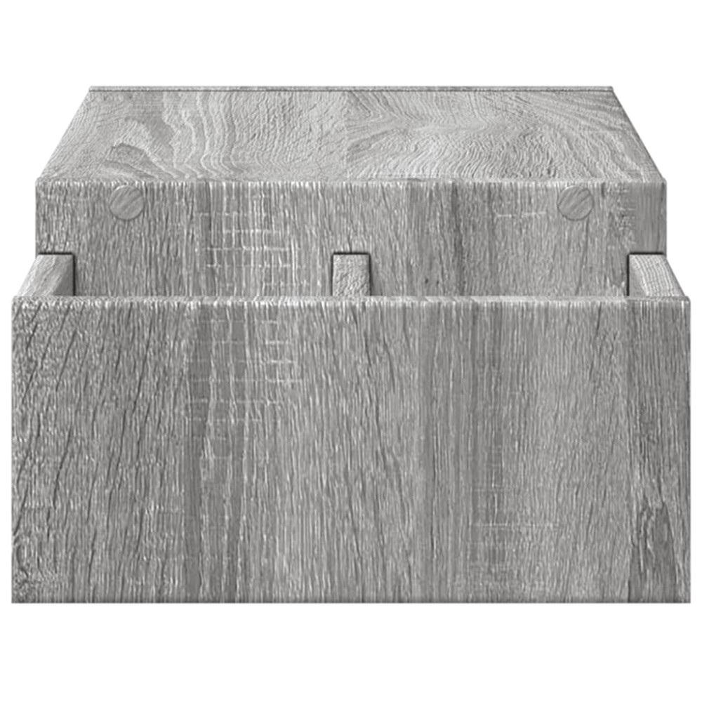 Produktbild för Skärmställ med förvaring grå sonoma 70x27x15 cm konstruerat trä
