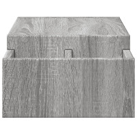 Produktbild för Skärmställ med förvaring grå sonoma 70x27x15 cm konstruerat trä