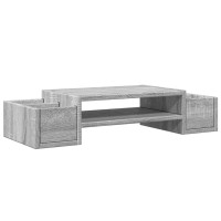 Produktbild för Skärmställ med förvaring grå sonoma 70x27x15 cm konstruerat trä