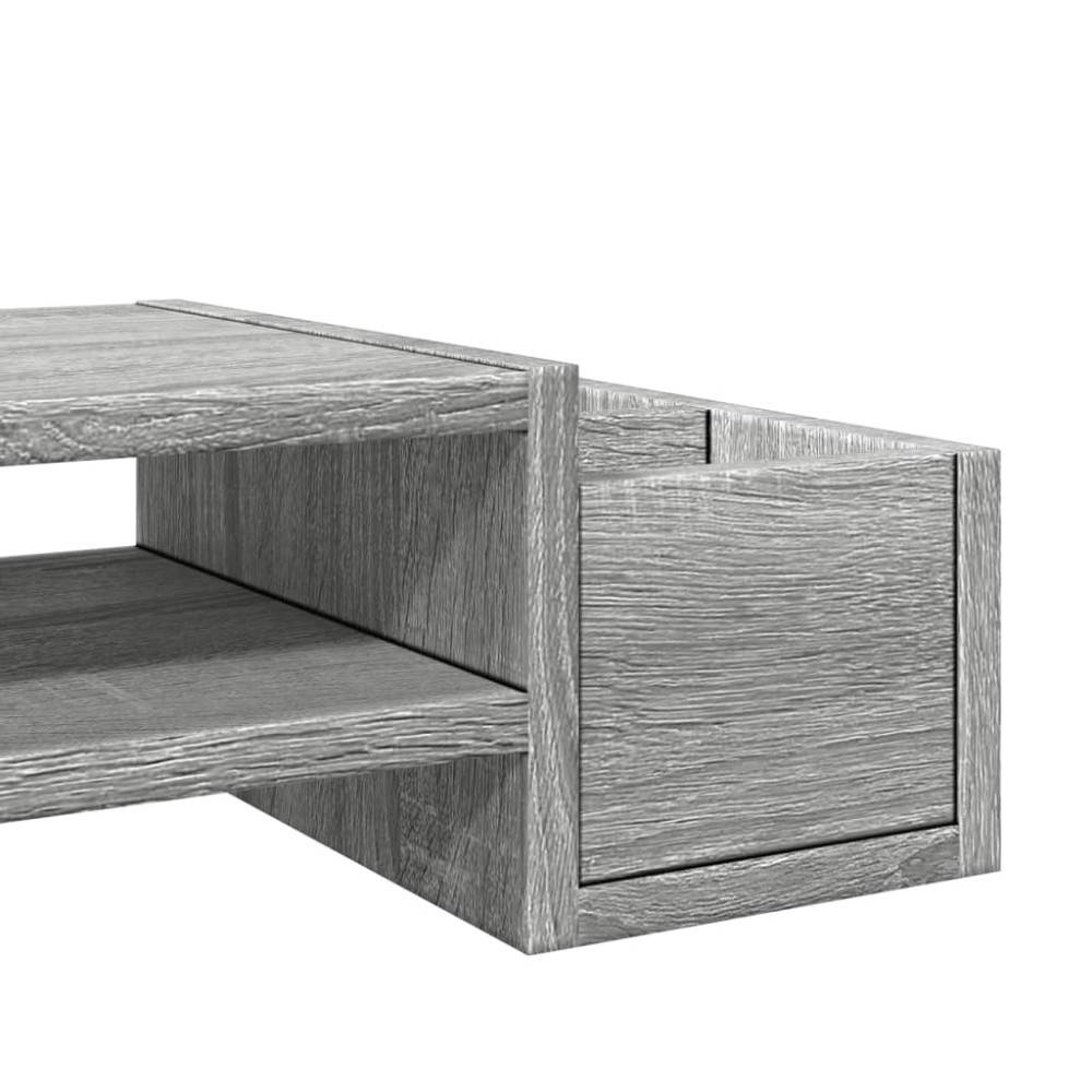 Produktbild för Skärmställ med förvaring grå sonoma 70x27x15 cm konstruerat trä