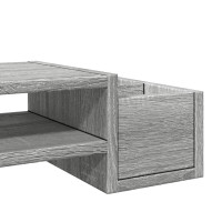 Produktbild för Skärmställ med förvaring grå sonoma 70x27x15 cm konstruerat trä