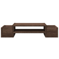 Produktbild för Skärmställ med förvaring brun ek 70x27x15 cm konstruerat trä