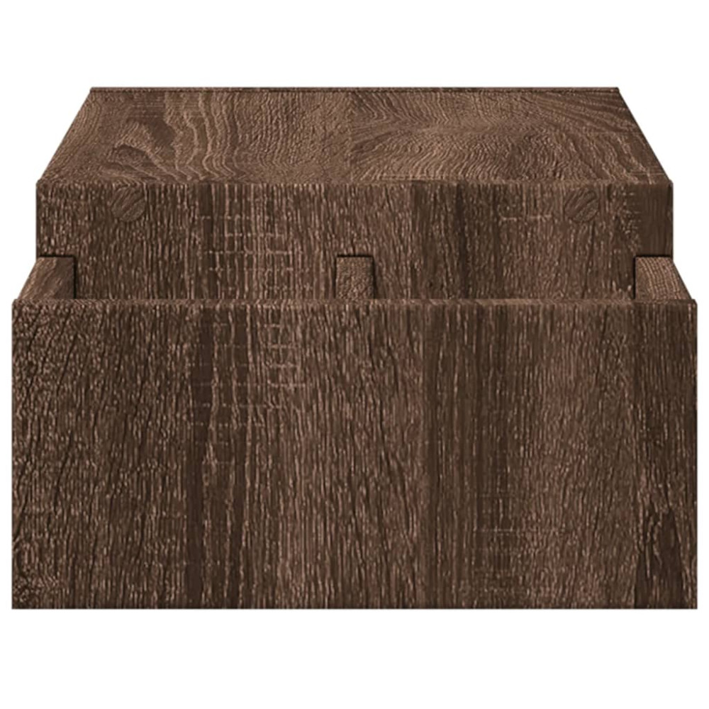 Produktbild för Skärmställ med förvaring brun ek 70x27x15 cm konstruerat trä