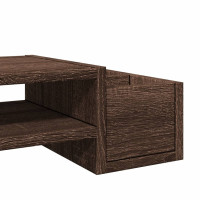 Produktbild för Skärmställ med förvaring brun ek 70x27x15 cm konstruerat trä