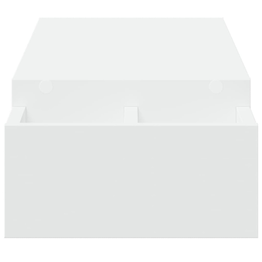 Produktbild för Skärmställ med förvaring vit 100x27x15 cm konstruerat trä