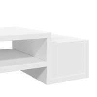 Produktbild för Skärmställ med förvaring vit 100x27x15 cm konstruerat trä