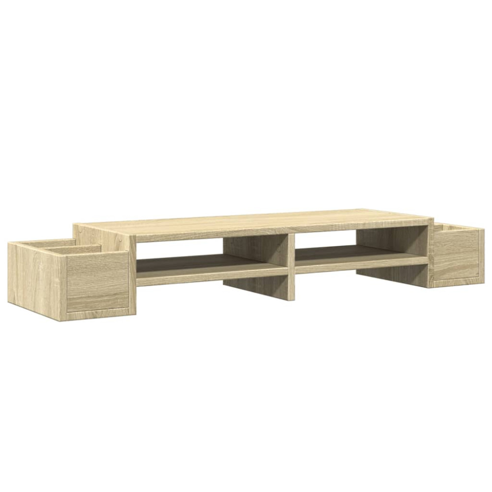 Produktbild för Skärmställ med förvaring sonoma-ek 100x27x15 cm konstruerat trä