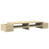 Produktbild för Skärmställ med förvaring sonoma-ek 100x27x15 cm konstruerat trä