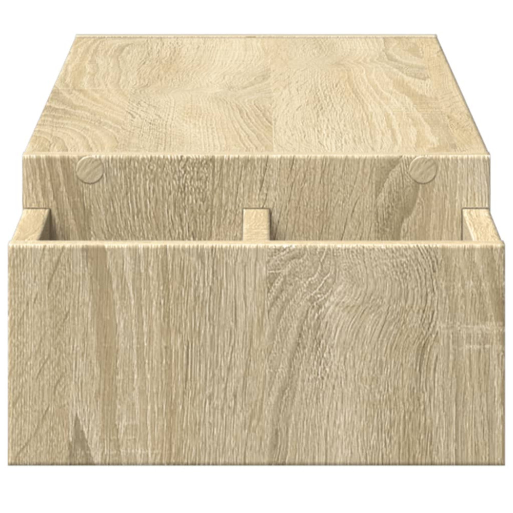 Produktbild för Skärmställ med förvaring sonoma-ek 100x27x15 cm konstruerat trä