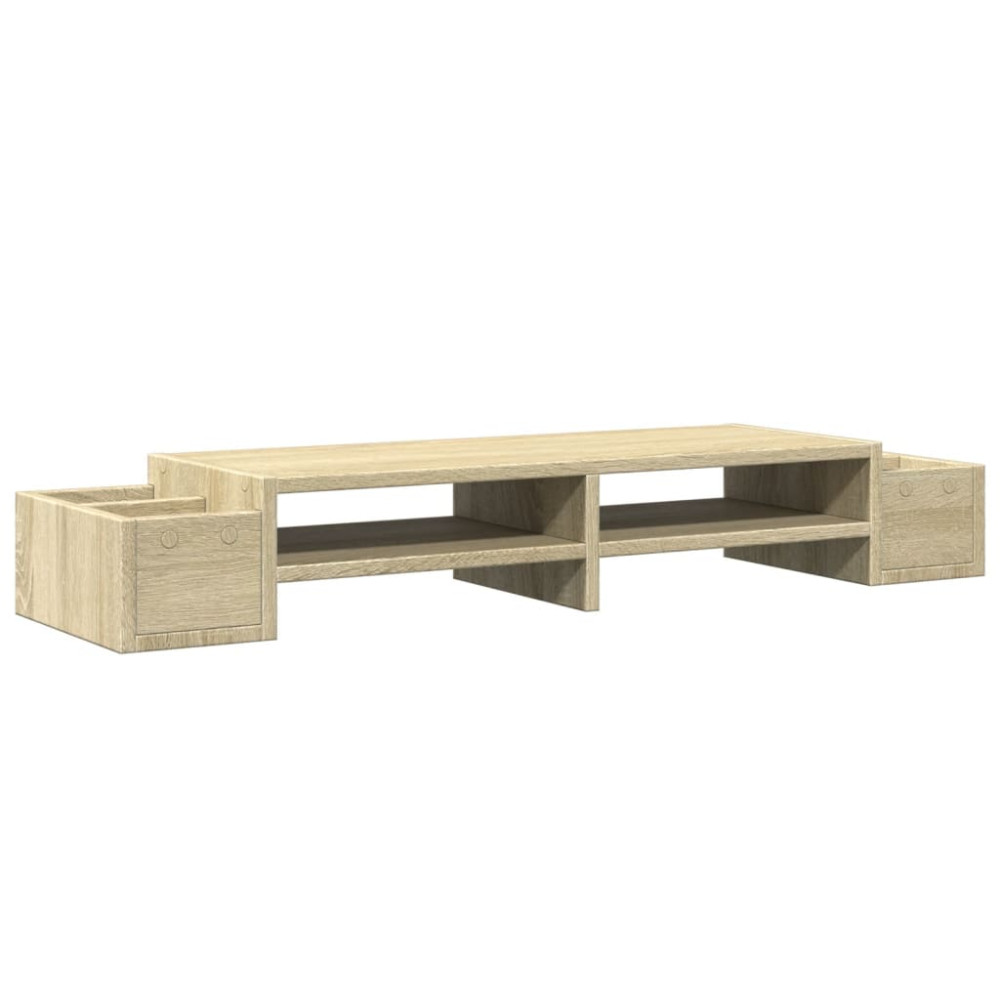 Produktbild för Skärmställ med förvaring sonoma-ek 100x27x15 cm konstruerat trä