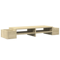 Produktbild för Skärmställ med förvaring sonoma-ek 100x27x15 cm konstruerat trä