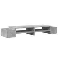 Produktbild för Skärmställ med förvaring betonggrå 100x27x15 cm konstruerat trä