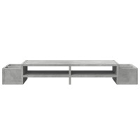 Produktbild för Skärmställ med förvaring betonggrå 100x27x15 cm konstruerat trä